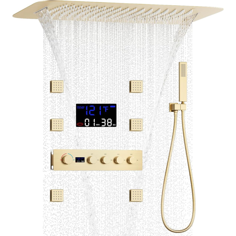 Body Brush - Ottone spazzolato oro Display digitale Sistema
